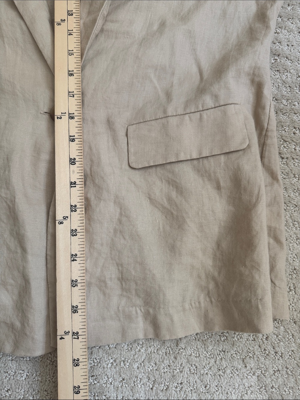 Quince | 100% European Linen One-Button Blazer in Natural Driftwood | Size M - Picture 9 of 9